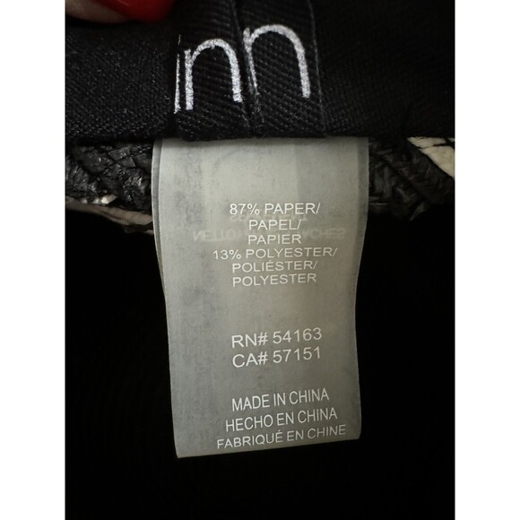 CALVIN KLEIN Women's Sun Hat Striped  Paper Polyester Black White Red One Size - Picture 7 of 7